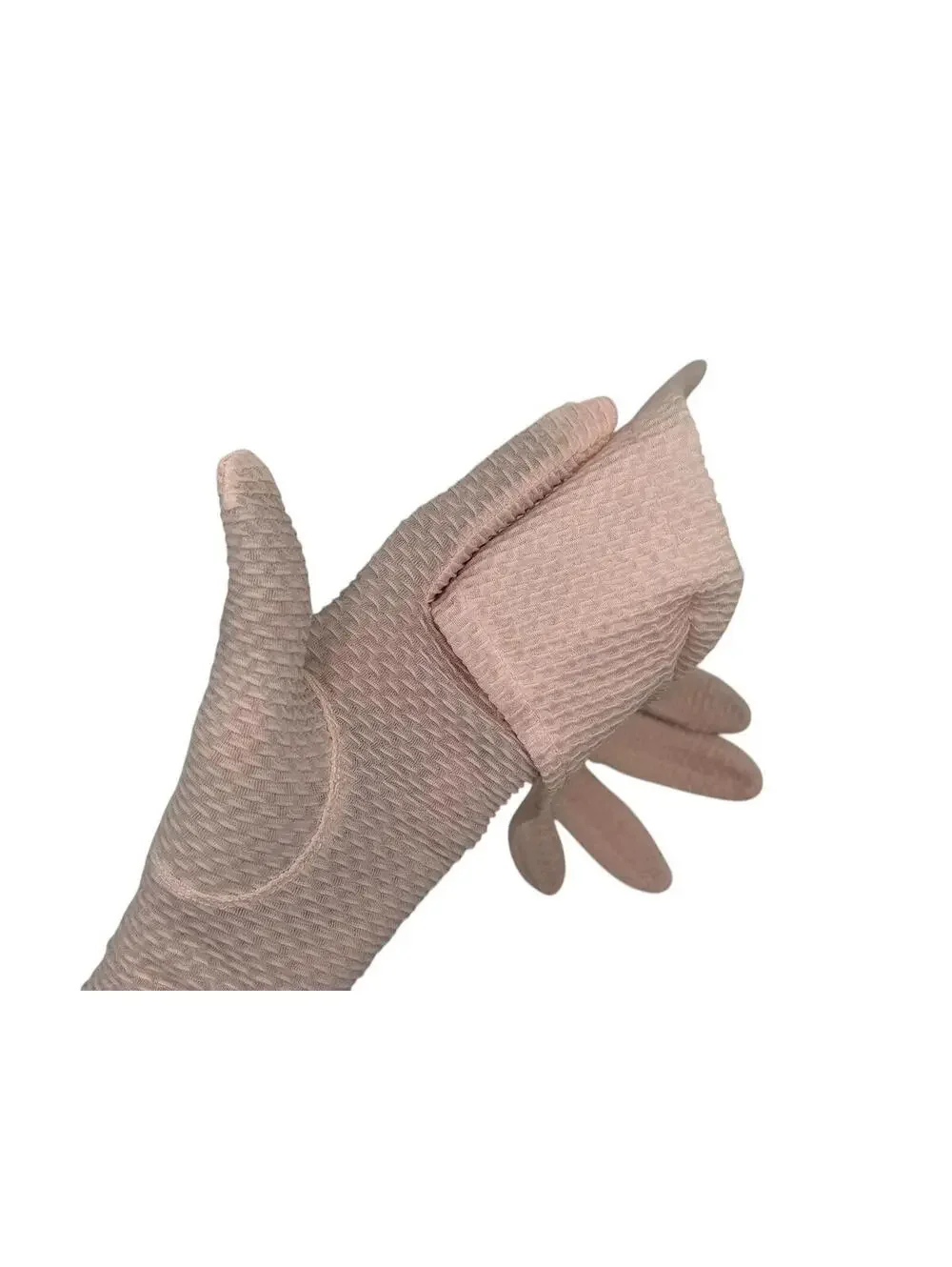 Vintage 60s Pink Nylon Gloves: Over-the-Wrist Formal Gloves